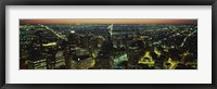 High Angle View of Detroit at Night Fine Art Print