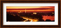 Sunset, Aerial, Washington DC, District Of Columbia, USA Fine Art Print