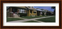 Bungalows in a row, Berwyn, Chicago, Cook County, Illinois, USA Fine Art Print