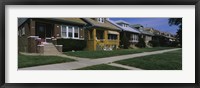 Bungalows in a row, Berwyn, Chicago, Cook County, Illinois, USA Fine Art Print