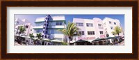 Low angle view of buildings in a city, Miami Beach, Florida, USA Fine Art Print