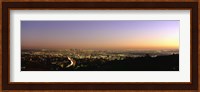 Aerial view of buildings in a city at dusk from Hollywood Hills, Hollywood, City of Los Angeles, California, USA Fine Art Print