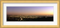 Aerial view of buildings in a city at dusk from Hollywood Hills, Hollywood, City of Los Angeles, California, USA Fine Art Print