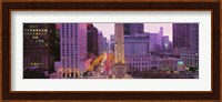 Twilight, Downtown, City Scene, Loop, Chicago, Illinois, USA Fine Art Print