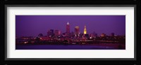 Cleveland, Ohio Lit Up at Night Fine Art Print