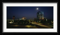 Buildings lit up at night, Sacramento, California, USA Fine Art Print