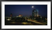 Buildings lit up at night, Sacramento, California, USA Fine Art Print