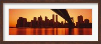 USA, New York, East River and Brooklyn Bridge Fine Art Print