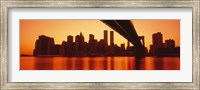 USA, New York, East River and Brooklyn Bridge Fine Art Print