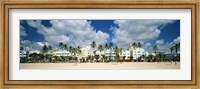 Hotels on the beach, Art Deco Hotels, Ocean Drive, Miami Beach, Florida, USA Fine Art Print