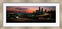 Sunset Puget Sound & Seattle skyline WA USA Fine Art Print