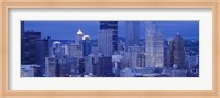 Buildings in a city lit up at dusk, Pittsburgh, Pennsylvania, USA Fine Art Print