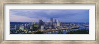 Buildings lit up at night, Monongahela River, Pittsburgh, Pennsylvania, USA Fine Art Print