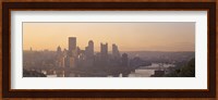 USA, Pennsylvania, Pittsburgh, Allegheny & Monongahela Rivers, View of the confluence of rivers at twilight Fine Art Print