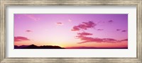 Silhouette of mountains at sunset, South Mountain Park, Phoenix, Arizona, USA Fine Art Print