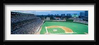High angle view of spectators in a stadium, Wrigley Field, Chicago Cubs, Chicago, Illinois, USA Fine Art Print