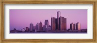 Detriot, Michigan with Purple Sky Fine Art Print