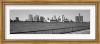 Detroit Waterfront, Michigan (black & white) Fine Art Print
