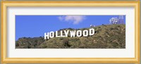 Low angle view of a Hollywood sign on a hill, City Of Los Angeles, California, USA Fine Art Print