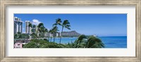 Palm Trees On The Beach, Waikiki Beach, Honolulu, Oahu, Hawaii, USA Fine Art Print
