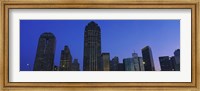 Low angle view of buildings at dusk, Dallas, Texas, USA Fine Art Print