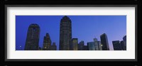 Low angle view of buildings at dusk, Dallas, Texas, USA Fine Art Print