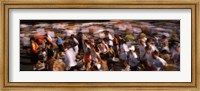 Crowd participating in a marathon race, Bay Bridge, San Francisco, San Francisco County, California, USA Fine Art Print