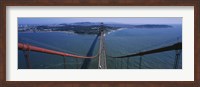 Aerial view of traffic on a bridge, Golden Gate Bridge, San Francisco, California, USA Fine Art Print