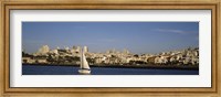 Sailboat in an ocean, Marina District, San Francisco, California, USA Fine Art Print