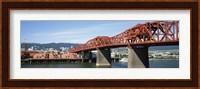 Bascule bridge across a river, Broadway Bridge, Willamette River, Portland, Multnomah County, Oregon, USA Fine Art Print