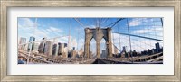 Railings of a bridge, Brooklyn Bridge, Manhattan, New York City, New York State, USA, (pre Sept. 11, 2001) Fine Art Print
