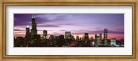 Skyscrapers At Dusk, Chicago Fine Art Print