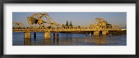 Drawbridge across a river, The Sacramento-San Joaquin River Delta, California, USA Fine Art Print