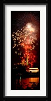 USA, Washington DC, Fireworks over Lincoln Memorial Fine Art Print
