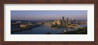 High angle view of a city, Three Rivers Stadium, Pittsburgh, Pennsylvania, USA Fine Art Print