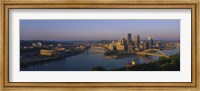 High angle view of a city, Three Rivers Stadium, Pittsburgh, Pennsylvania, USA Fine Art Print