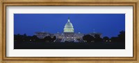 Government building lit up at dusk, Capitol Building, Washington DC, USA Fine Art Print