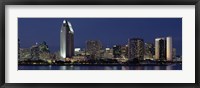 Skyscrapers at night in San Diego, California Fine Art Print