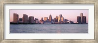 Detroit Skyline with Water Fine Art Print