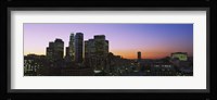 Silhouette of skyscrapers at dusk, City of Los Angeles, California, USA Fine Art Print