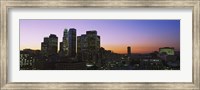 Silhouette of skyscrapers at dusk, City of Los Angeles, California, USA Fine Art Print