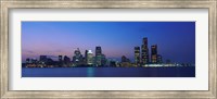 Detroit Skyline at night, Michigan Fine Art Print