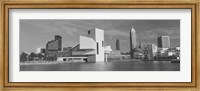 Buildings at the waterfront, Rock And Roll Hall of Fame, Cleveland, Ohio, USA Fine Art Print