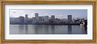 Skyscrapers along the river, Portland, Oregon, USA Fine Art Print