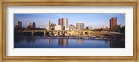 Bridge across a river, Scioto River, Columbus, Ohio, USA Fine Art Print