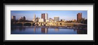 Bridge across a river, Scioto River, Columbus, Ohio, USA Fine Art Print