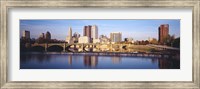 Bridge across a river, Scioto River, Columbus, Ohio, USA Fine Art Print