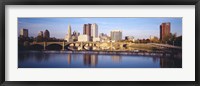 Bridge across a river, Scioto River, Columbus, Ohio, USA Fine Art Print