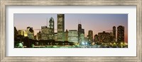 Buildings lit up at night, Chicago, Cook County, Illinois, USA Fine Art Print
