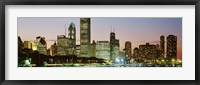 Buildings lit up at night, Chicago, Cook County, Illinois, USA Fine Art Print